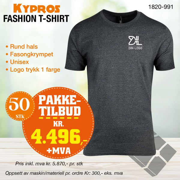 50 stk Fashion t-skjorte - Kypros, sort blend