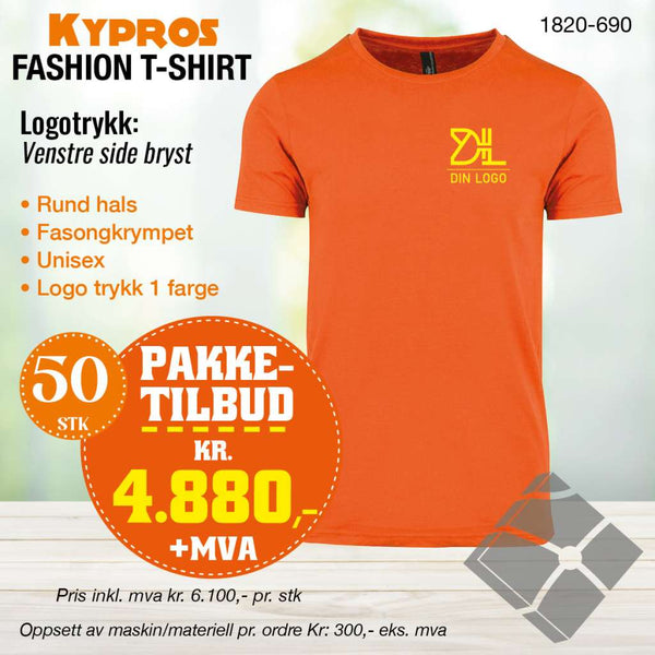 50 stk Fashion t-skjorte - Kypros, orange