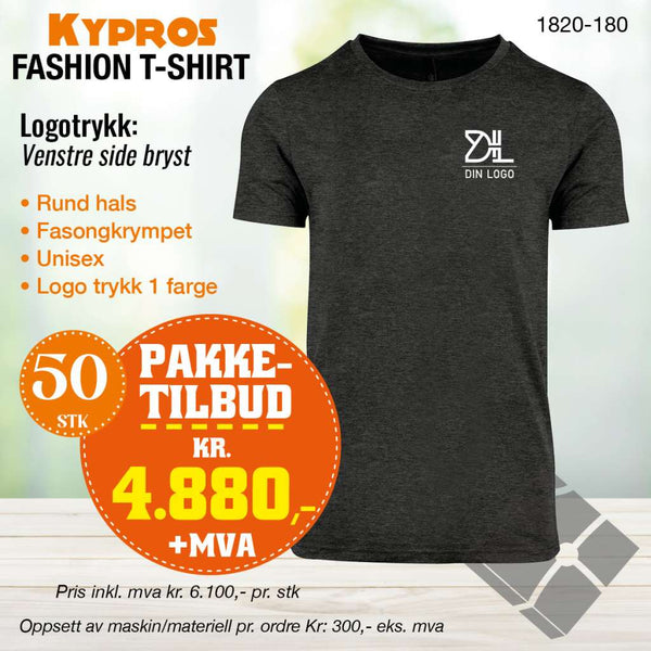50 stk Fashion t-skjorte - Kypros, koks