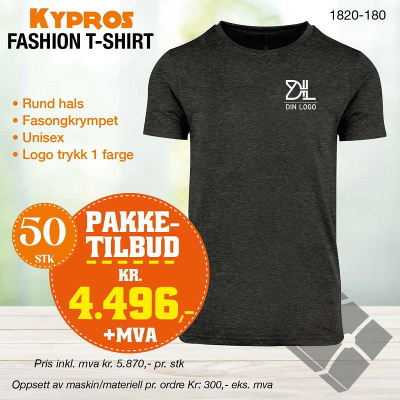 50 stk Fashion t-skjorte - Kypros, koks