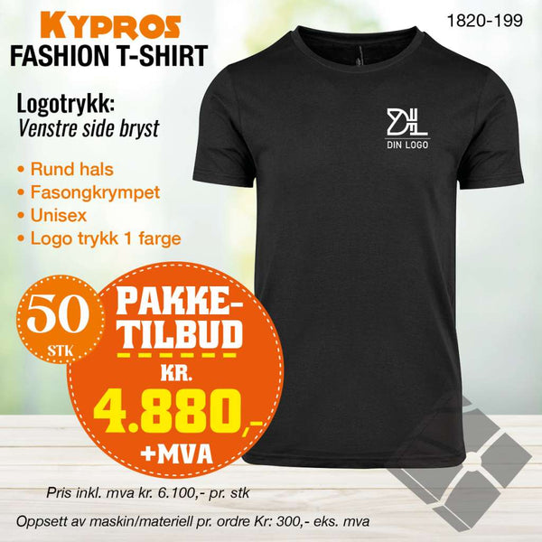 50 stk Fashion t-skjorte - Kypros, sort
