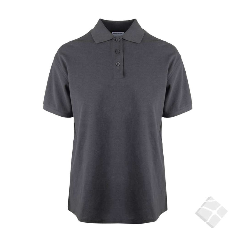 GOTS organic polo til dame, antrasitt