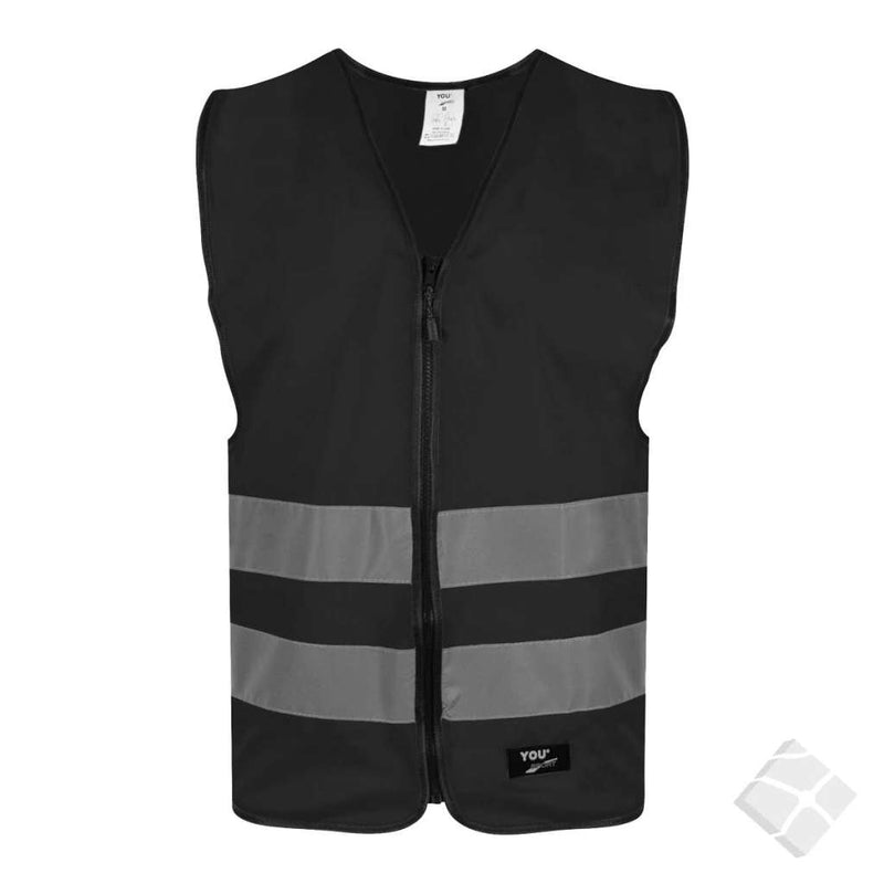 Trenings/refleksvest Flen, sort - 20 stk