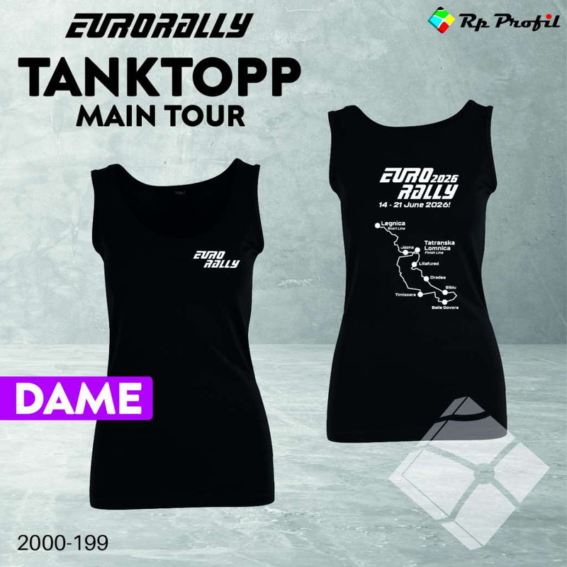 Eurorally Tanktopp MAIN TOUR til dame, sort