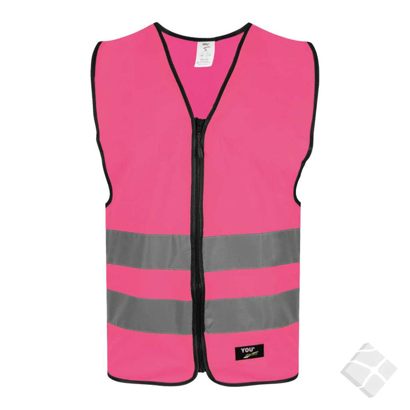 Trenings/refleksvest Flen, rosa - 10 stk