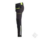 Arbeidsbukse i full stretch, Carpenter contrast, sort