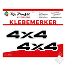 4x4 klebemerke, sort/hvit