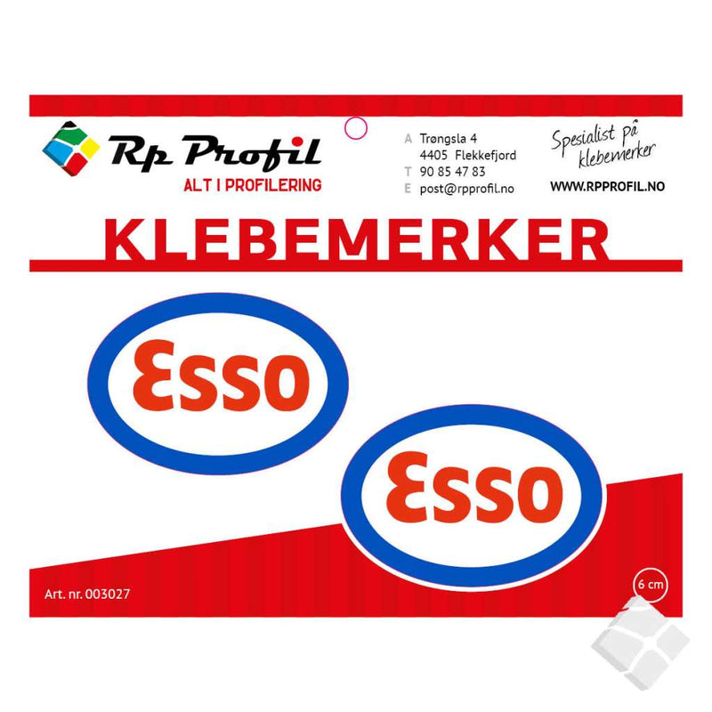 ESSO logo klebemerke i farger.