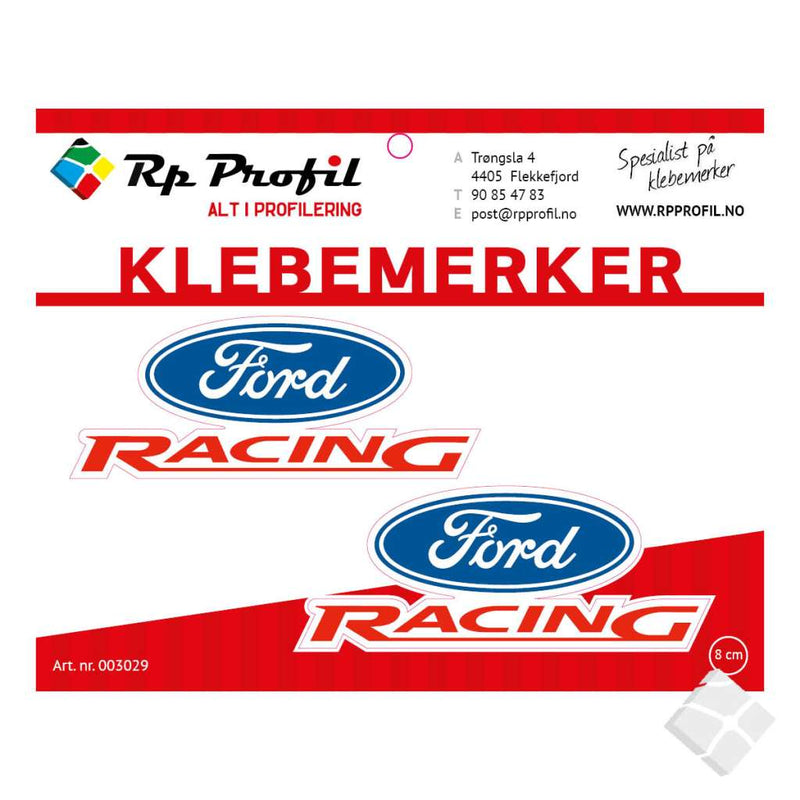 FORD racing klebemerke i farger.