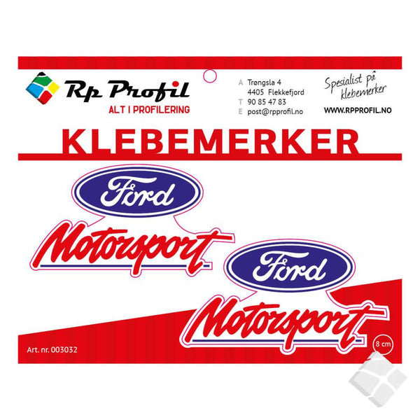 FORD motorsport klebemerke i farger.