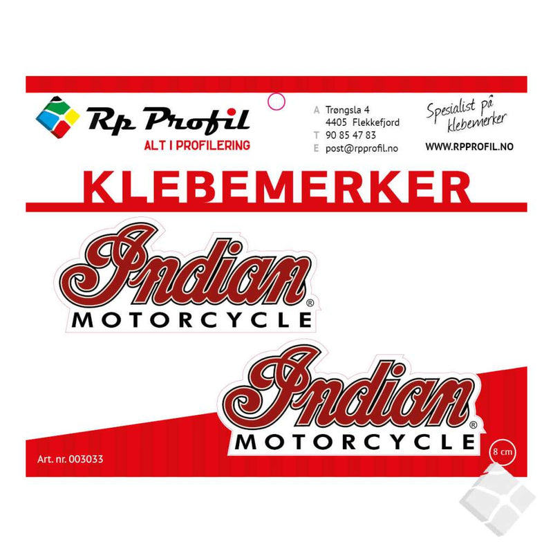 INDIAN MOTORBIKE klebemerke i farger.