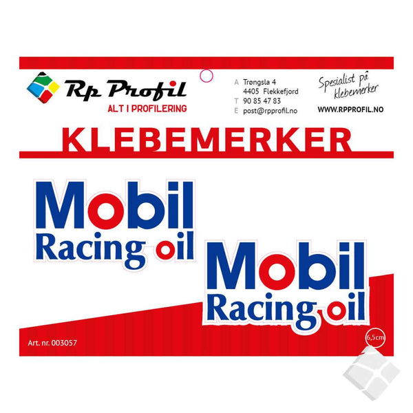 MOBIL RACING OIL som klebemerke