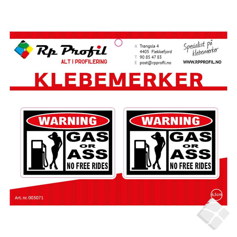 GAS OR ASS klebemerke