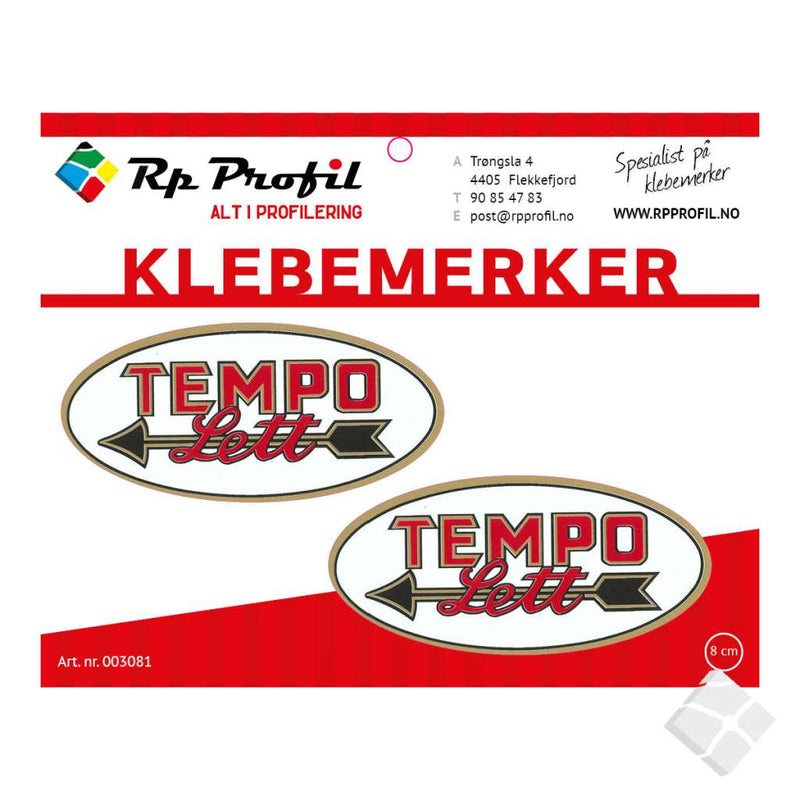 TEMPO LETT klebemerke