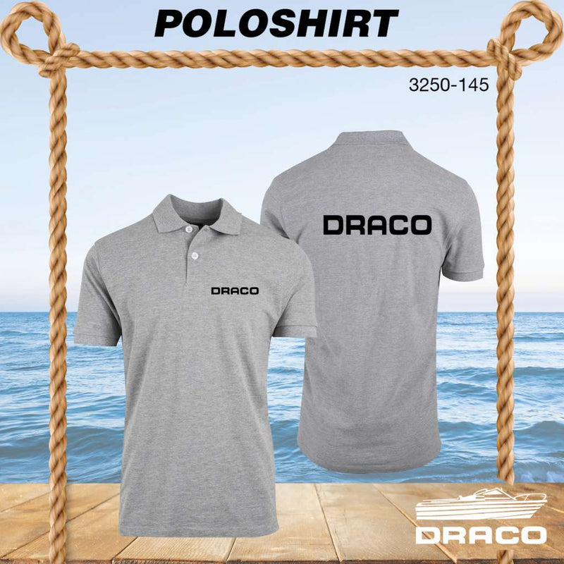 Draco team classic poloshirt, gråmelert