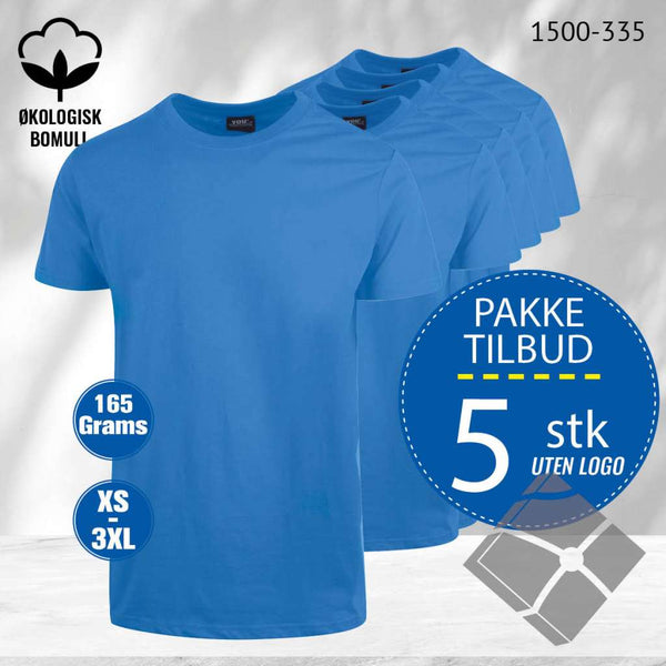 5-pack YOU t-skjorter, azurblå