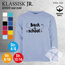Skolegenser "back to school", lys blå