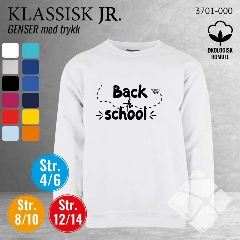 Skolegenser "back to school", hvit
