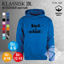 Skole hettegenser m/logotrykk, kornblå