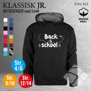 Skole hettegenser m/logotrykk, sort/grå