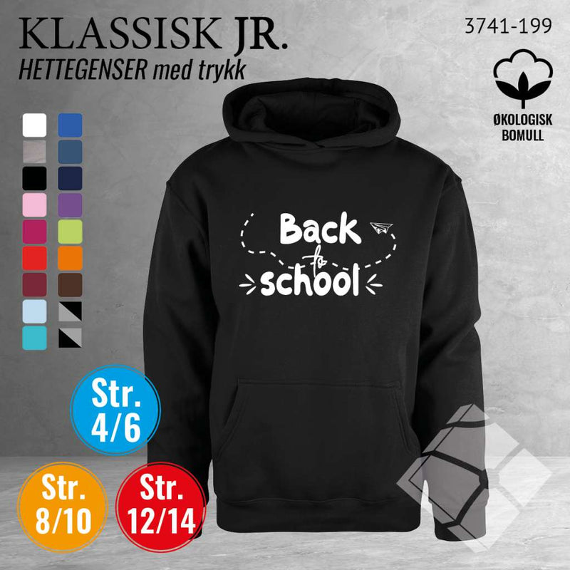 Skole hettegenser m/logotrykk , sort