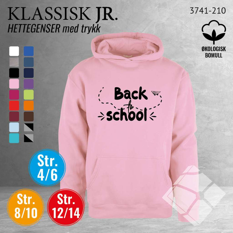 Skole hettegenser m/logotrykk, rosa