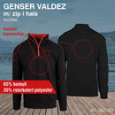 Genser med zip i hals Valdez, sort/rød