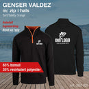 Genser med zip i hals, Valdez, sort/orange