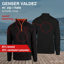 Genser med zip i hals, Valdez, sort/orange