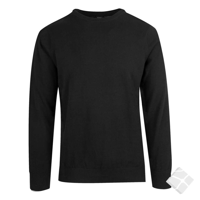 Finstrikket pullover Belfast, sort