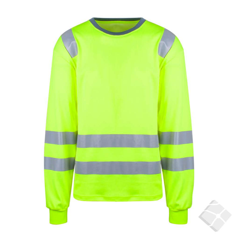 Langermet t-skjorte i synlighet Ystad KL.2, safety gul