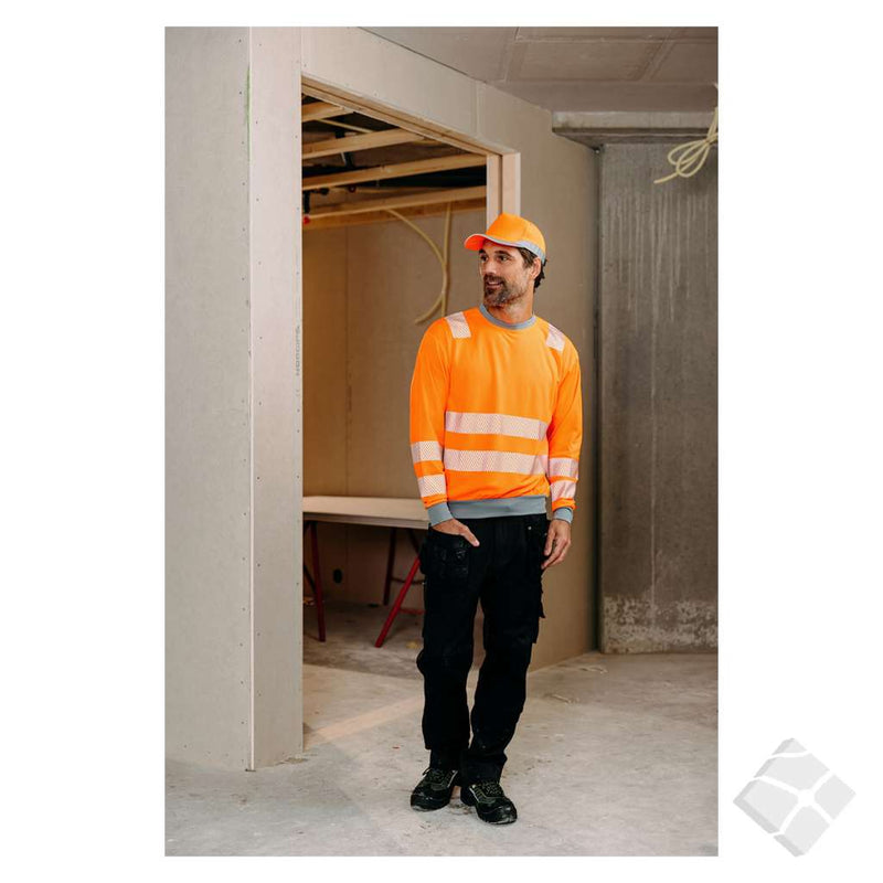 Tynn genser i synlighet KL.2, safety orange