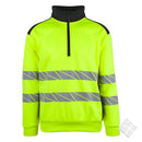 Genser med ZIP og høy synlighet KL.3, safety gul