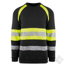 Genser med refleks KL.1, sort/safety gul