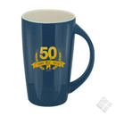 Sigurd porselenskrus m/1 farge logo trykk, blå/hvit