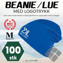 Beanie-/Lue med logotrykk  - 100 stk