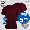 YOU t-skjorter - 5-pack , vinrød