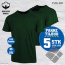 YOU t-skjorter - 5-pack, flaskegrønn