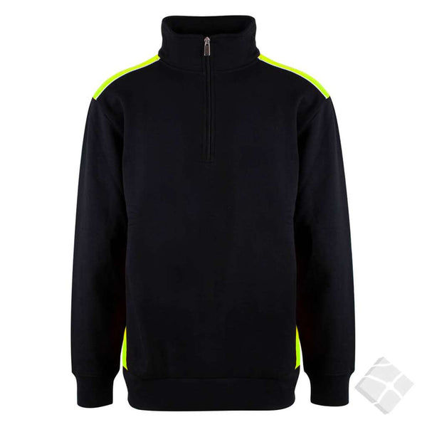 Dayton ZIP genser, sort/safety gul