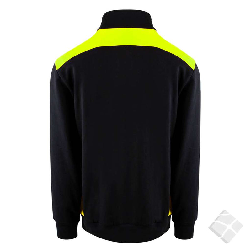 Dayton ZIP genser, sort/safety gul