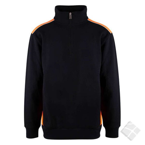 Dayton ZIP genser, sort/safety orange