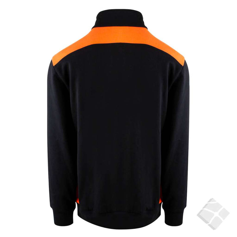 Dayton ZIP genser, sort/safety orange