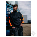 Genser med Zip - PRO serie, sort/safety orange