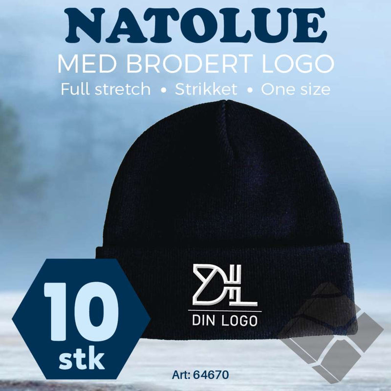 Natolue med brodert logo - 20 stk