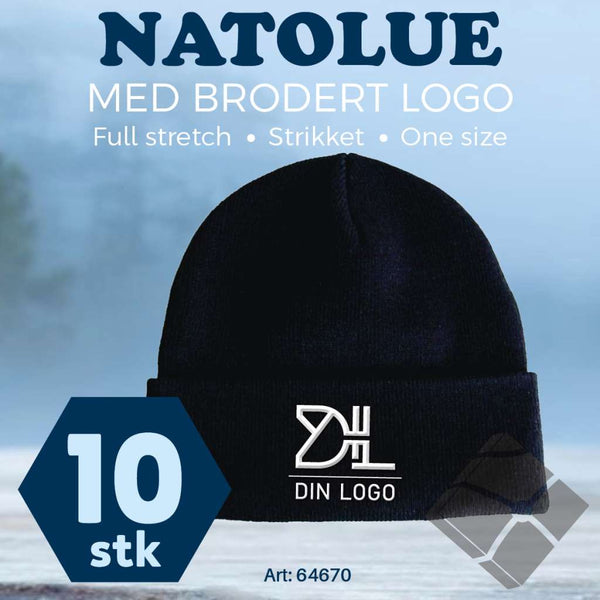 Natolue med brodert logo - 10 stk