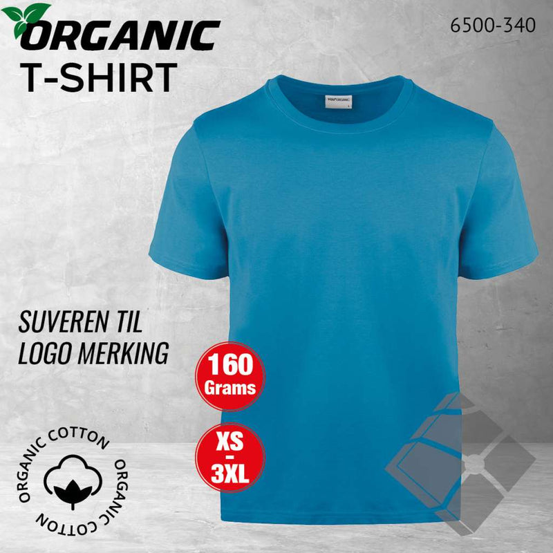 GOTS organic T-skjorte, turkis