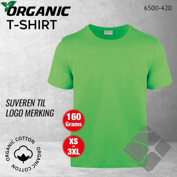 GOTS organic T-skjorte, lime