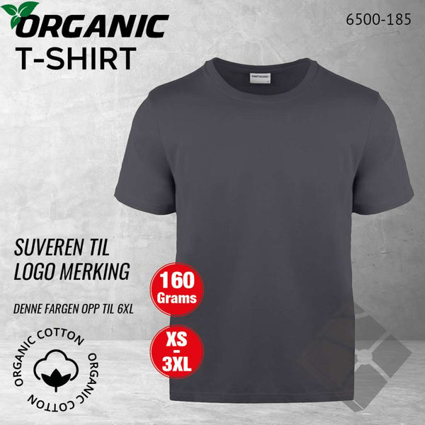 GOTS organic T-skjorte, antrasitt