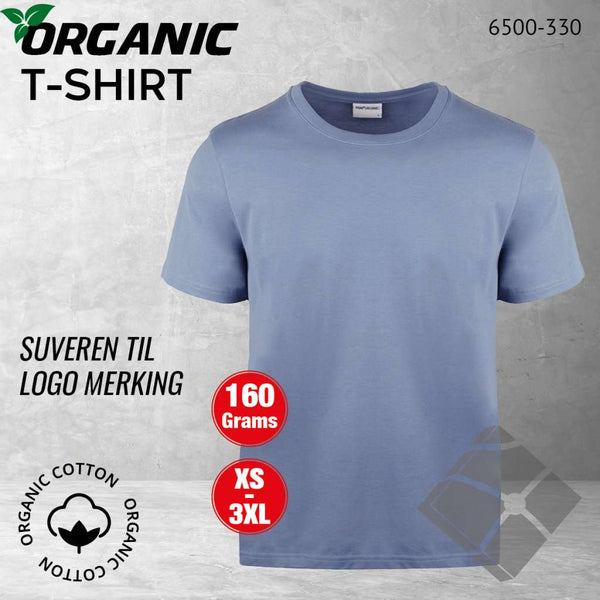 GOTS organic T-skjorte, himmelblå