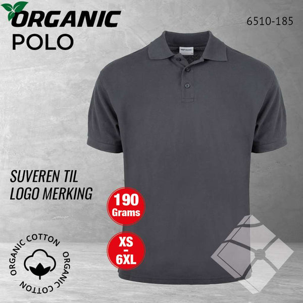 GOTS organic poloskjorte, antrasitt